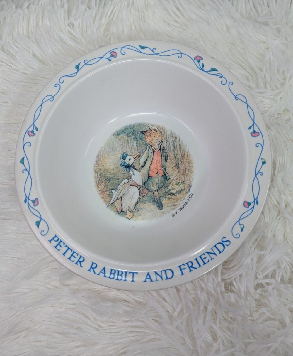 Vintage Beatrix Potter Peter Rabbit & Friends Bowl Eden F Warne Tableware 90s
